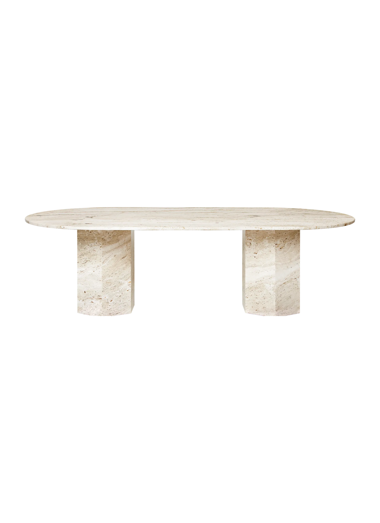 GUBI Epic Dining Table - Elliptical, Travertine
