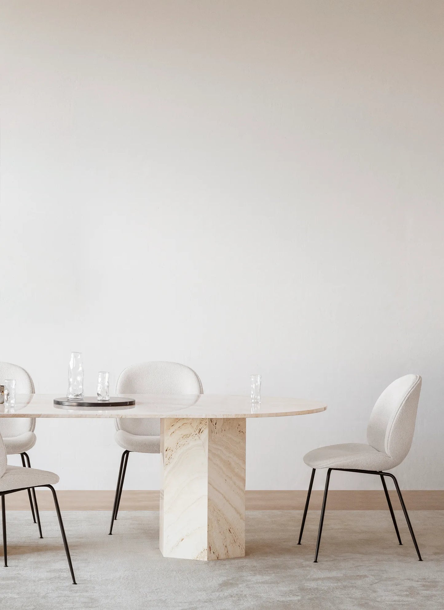 GUBI Epic Dining Table - Elliptical, Travertine