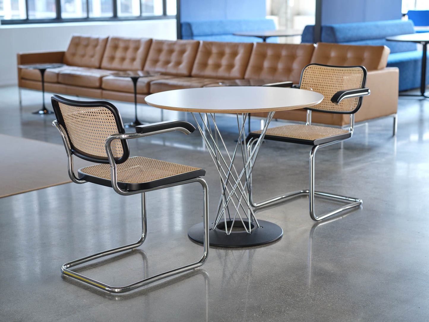 Knoll Cesca Chair with Arms - Cane Seat & Back