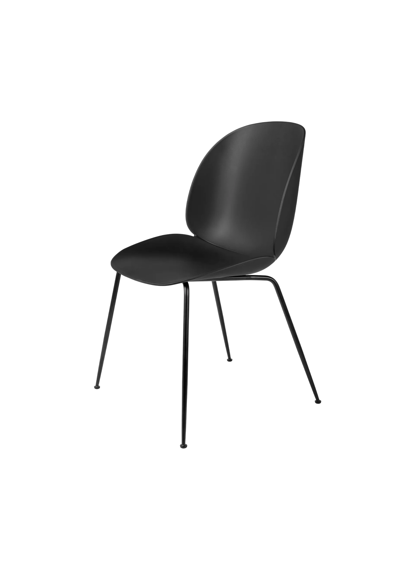 GUBI Beetle Dining Chair Unupholstered Black Conic Base