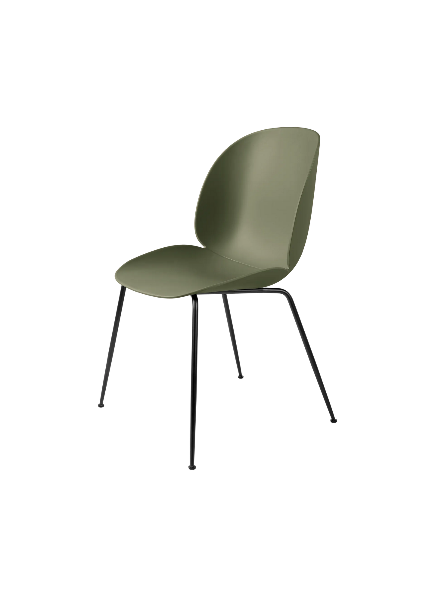GUBI Beetle Dining Chair Unupholstered Black Conic Base
