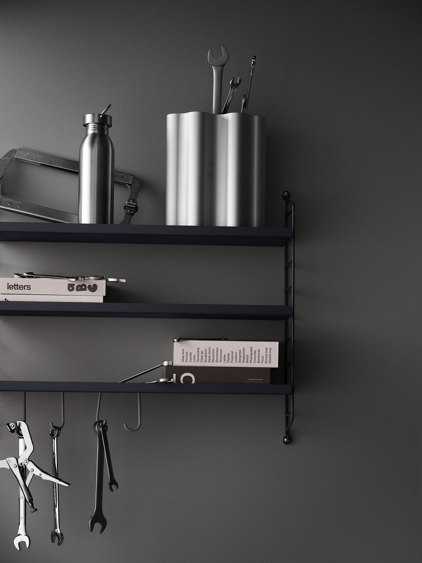 String Pocket Shelving Metal - Sergelgrå/Sergelgrå