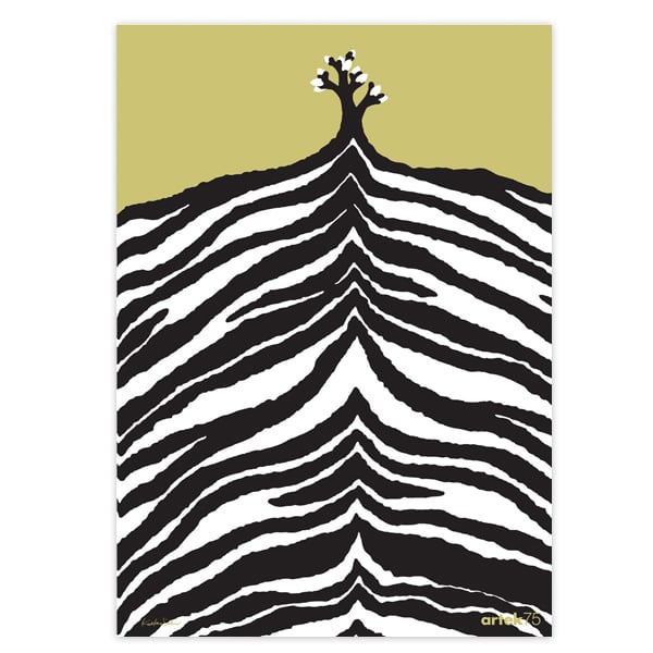 Artek Zebra Print 75 Years Poster Framed.