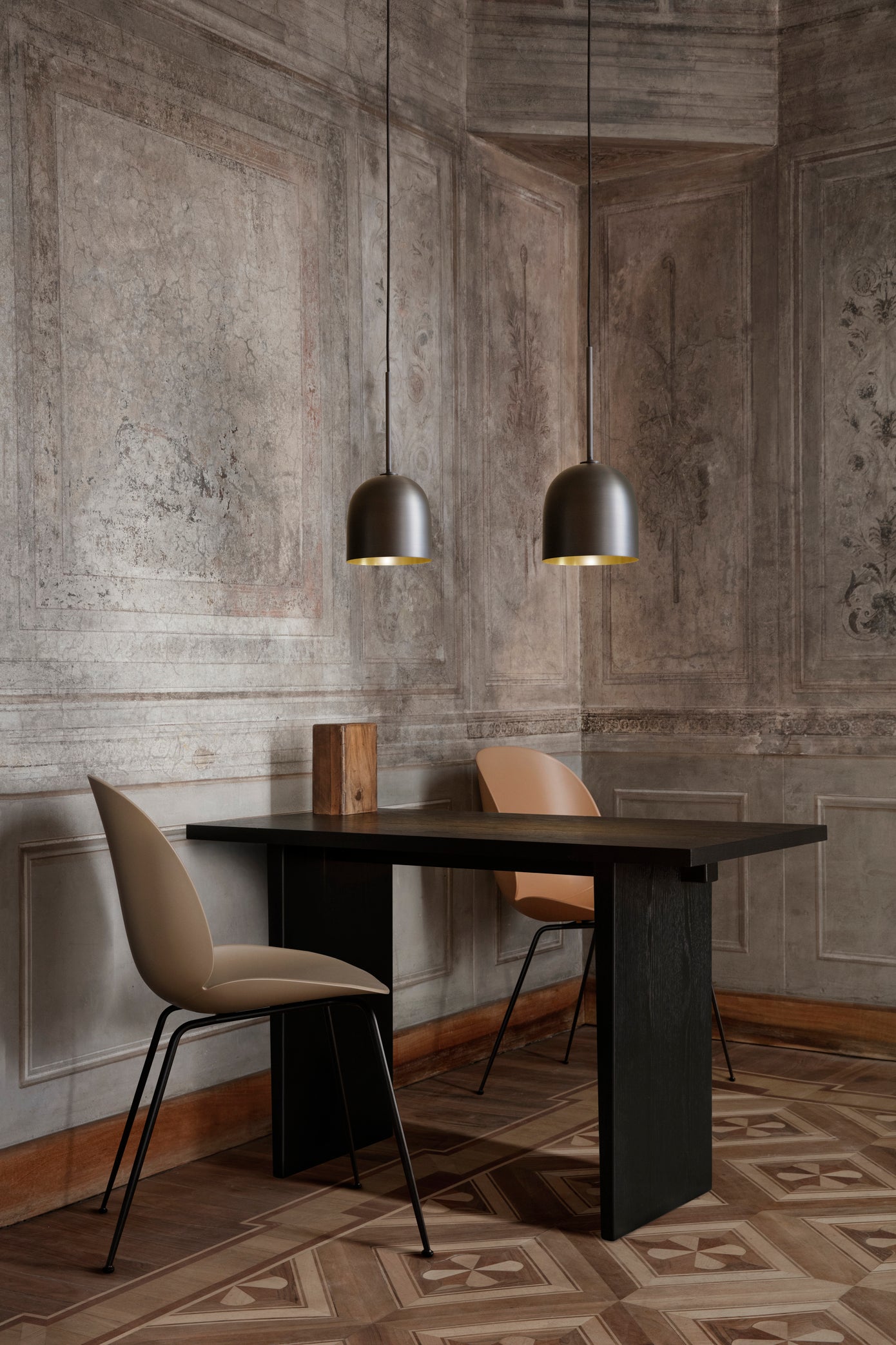 GUBI Beetle Dining Chair Unupholstered Black Conic Base
