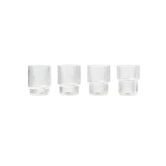 Ferm Living Ripple Small Glasses - Set of 4