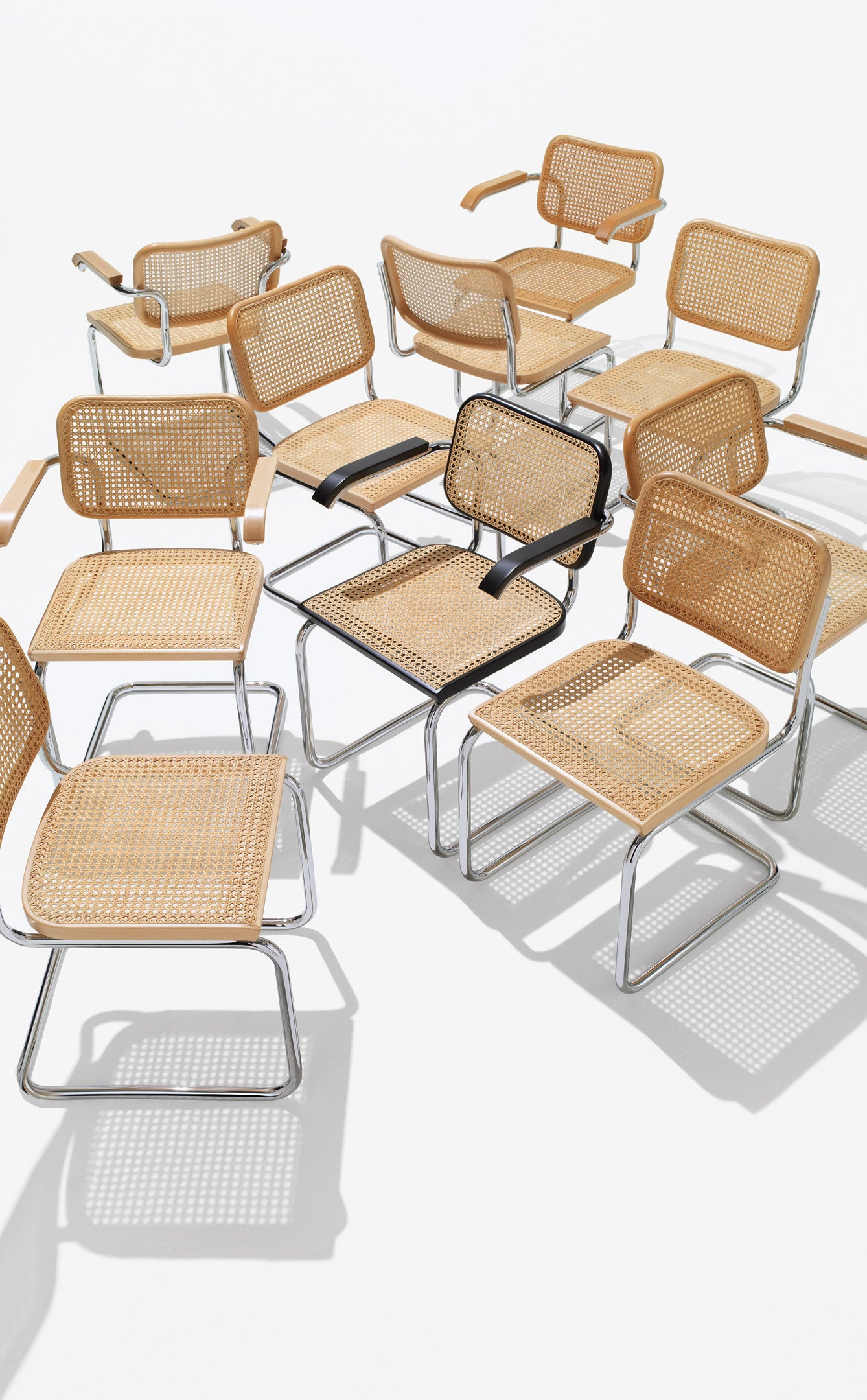 Knoll Cesca Chair with Arms - Cane Seat & Back