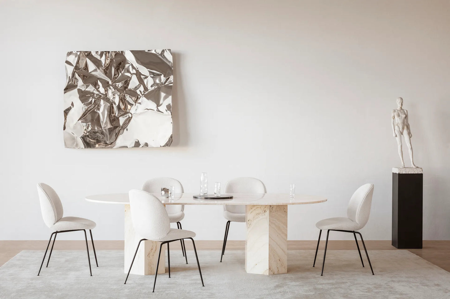 GUBI Epic Dining Table - Elliptical, Travertine
