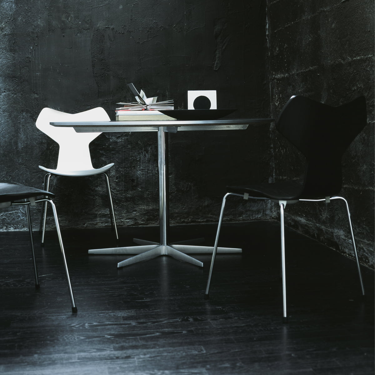 Fritz Hansen Grand Prix Chair Chromed Steel Base