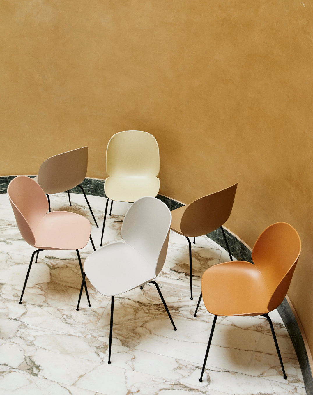 GUBI Beetle Dining Chair Unupholstered Black Conic Base