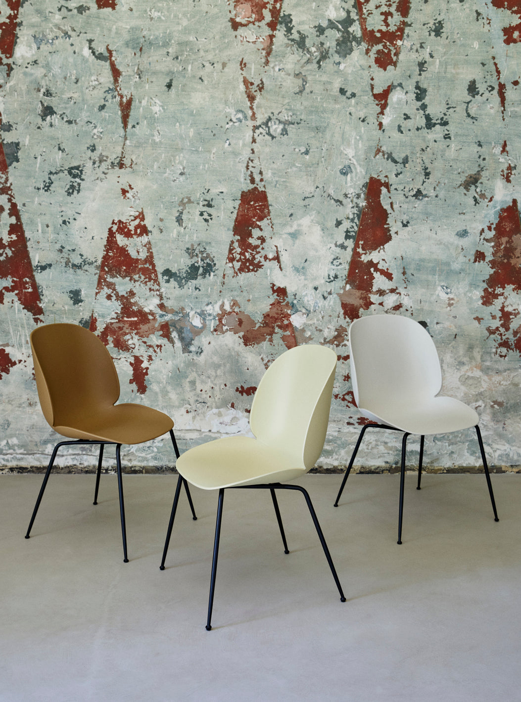 GUBI Beetle Dining Chair Unupholstered Black Conic Base