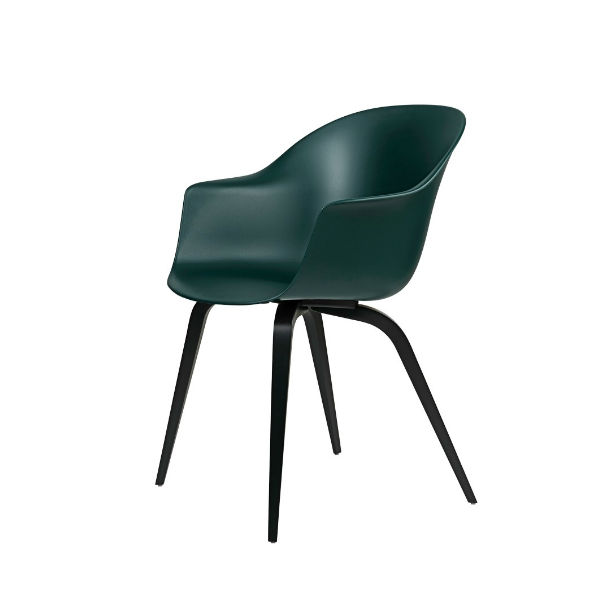 GUBI Bat Dining Chair - Black Wooden Base