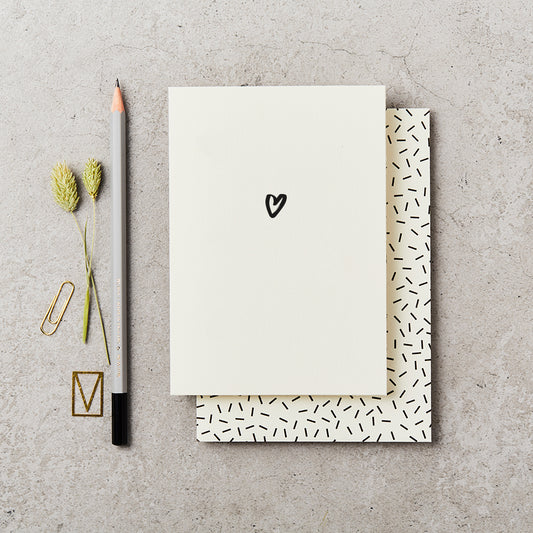 Katie Leamon Heart Hand-Printed Card