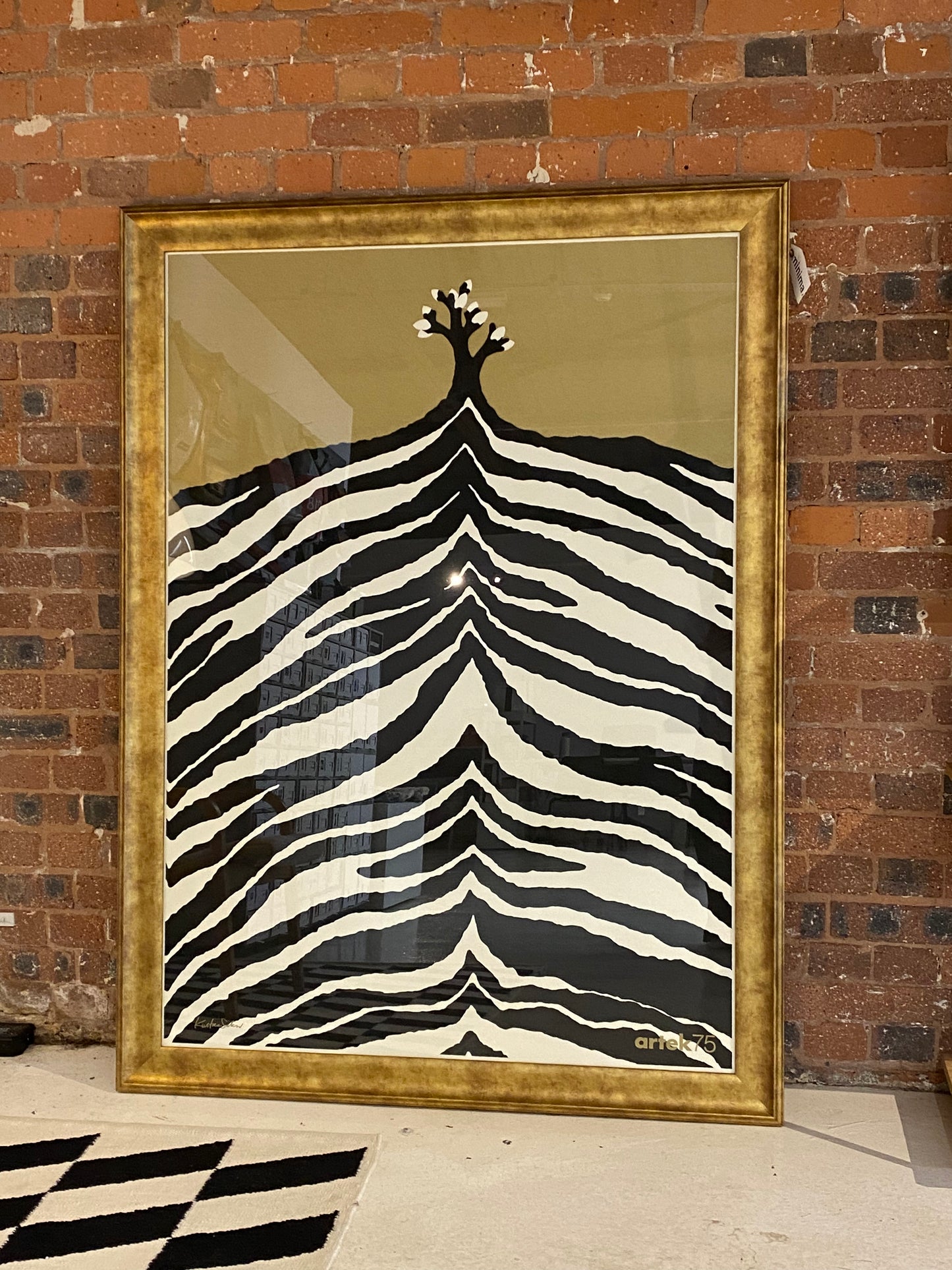 Artek Zebra Print 75 Years Poster Framed.