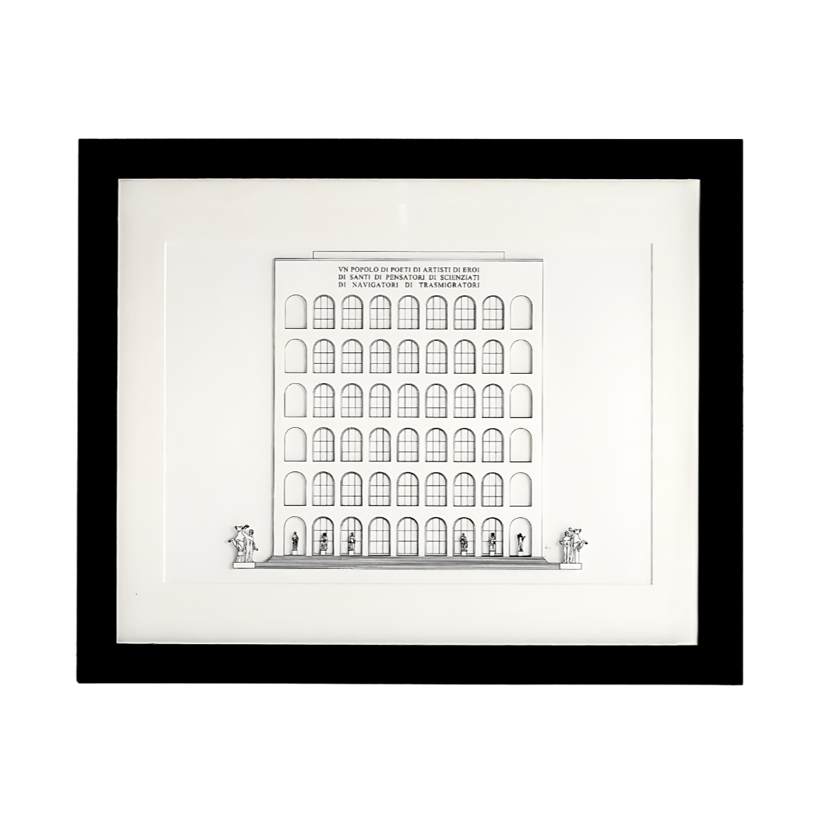 minima. A3 Palazzo della Civilta, Rome, 3D Framed Illustration Ex-display