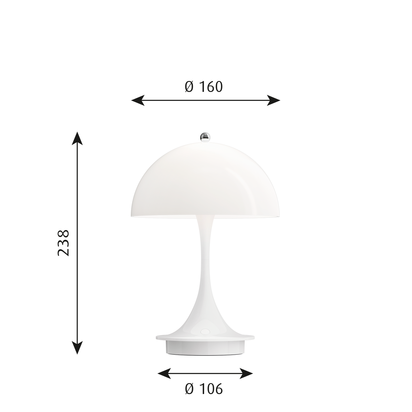 Louis Poulsen Panthella 160 Portable Table Lamp: White NEW
