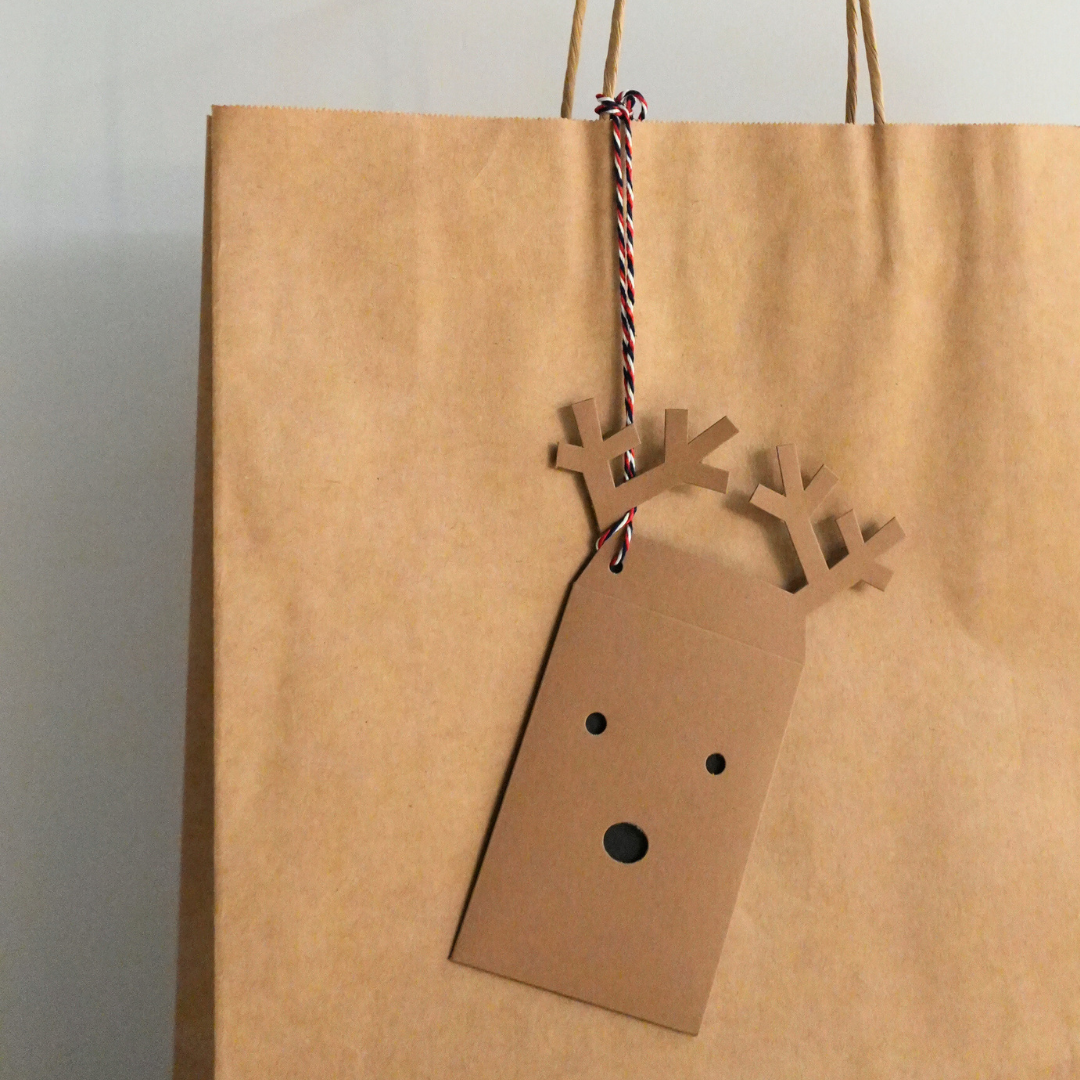 Cut & Make Reindeer Envelope Gift Tag / Christmas Card