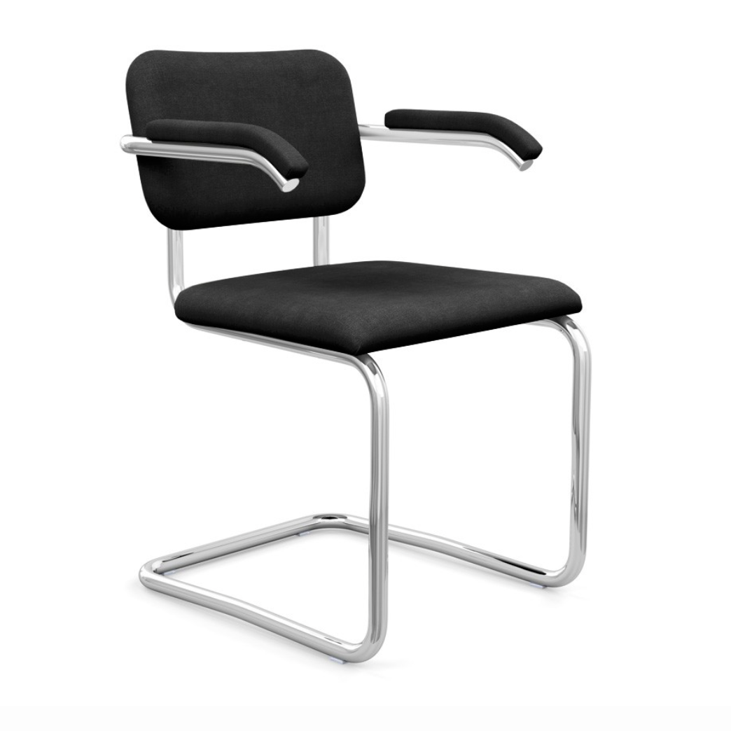 Knoll Cesca Chair With Arms Upholstered Seat & Back
