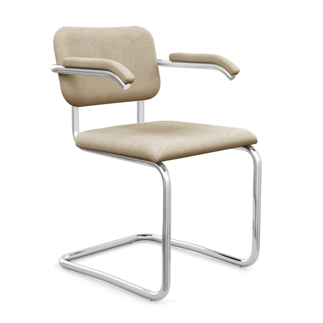 Knoll Cesca Chair With Arms Upholstered Seat & Back