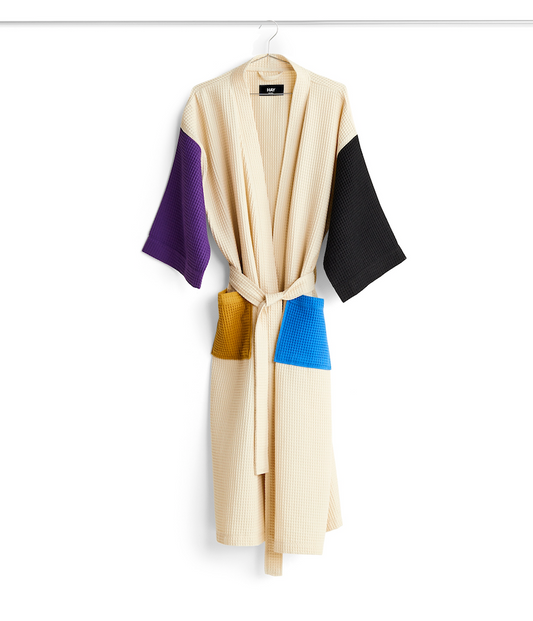 HAY Waffle Bathrobe Cream Multi