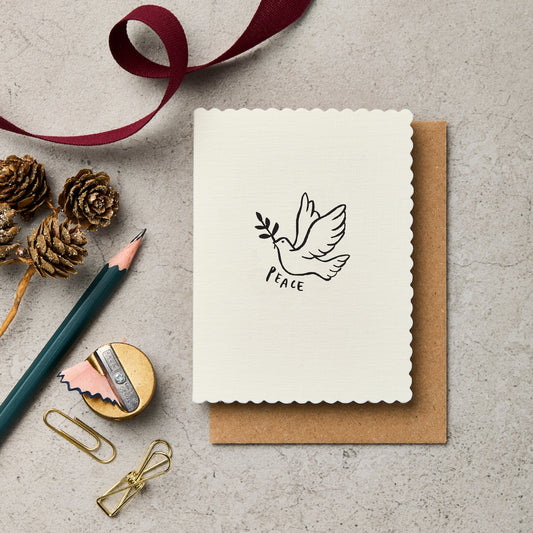 Katie Leamon Christmas Motif Dove Card
