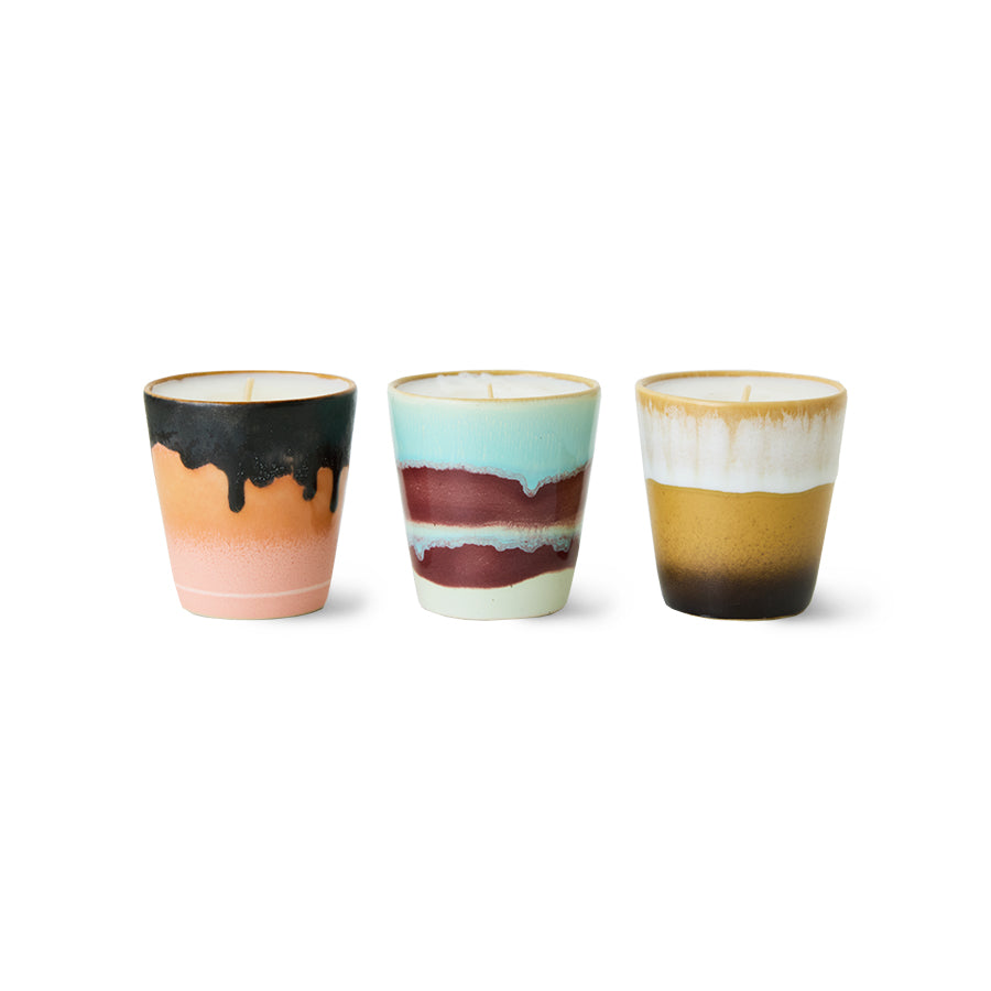HKLiving 70s Ceramics: Mini Christmas Candle Gift Set