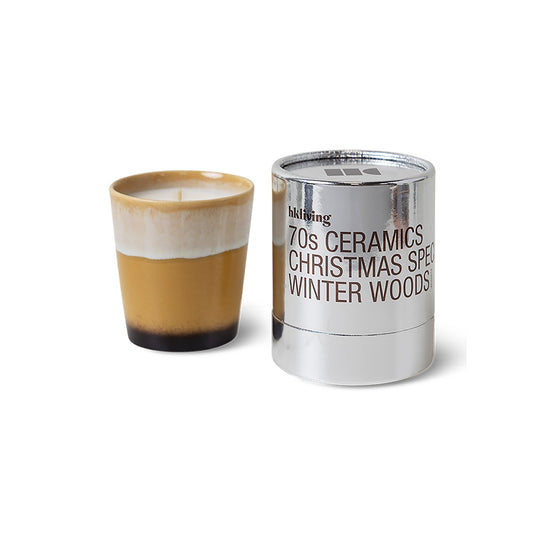 HKLiving 70s Ceramics: Christmas Candle - Winter Woods