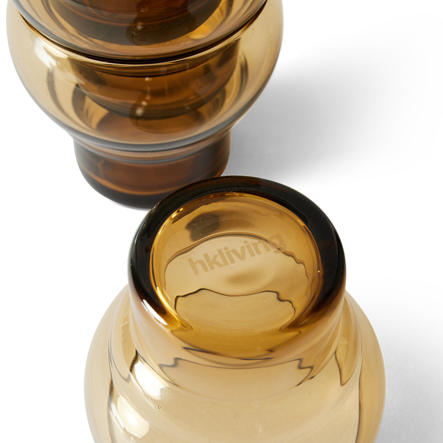 HKLiving 70s Bulb Glasses: Amber, set of 4