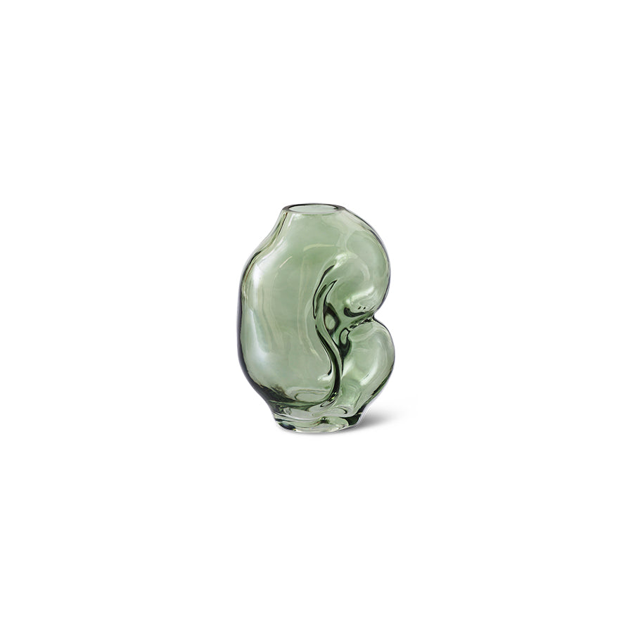 HKLiving Gleam Glass Small Vase: Olive