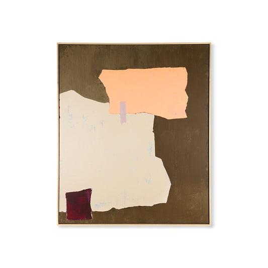 HKLiving Abstract Painting - Mustard/Nude