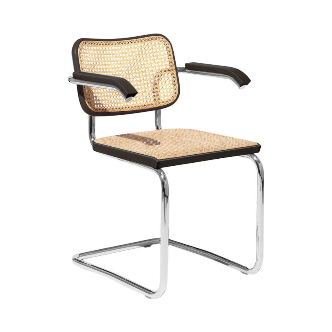 Knoll Cesca Chair with Arms - Cane Seat & Back