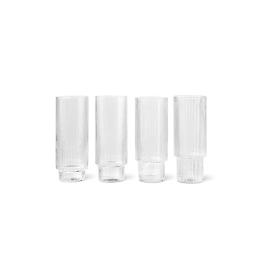 Ferm Living Ripple Long Glasses Set of 4