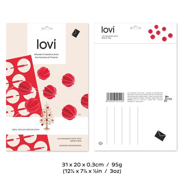 Lovi Christmas Baubles (pack of 7)