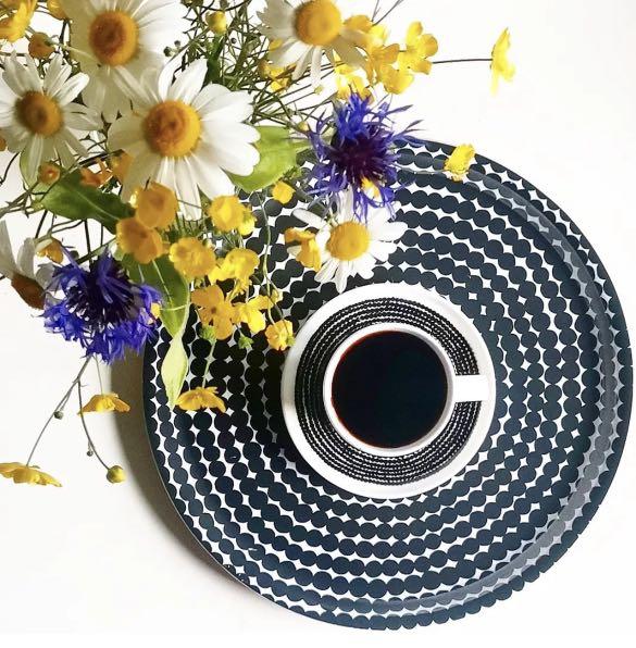 Marimekko Black Räsymatto Plywood Tray