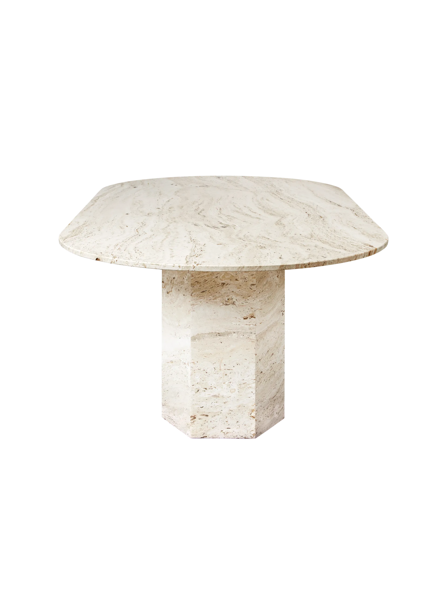 GUBI Epic Dining Table - Elliptical, Travertine