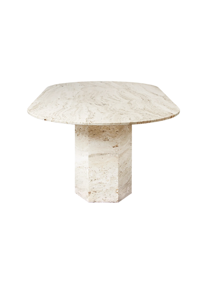 GUBI Epic Dining Table - Elliptical, Travertine