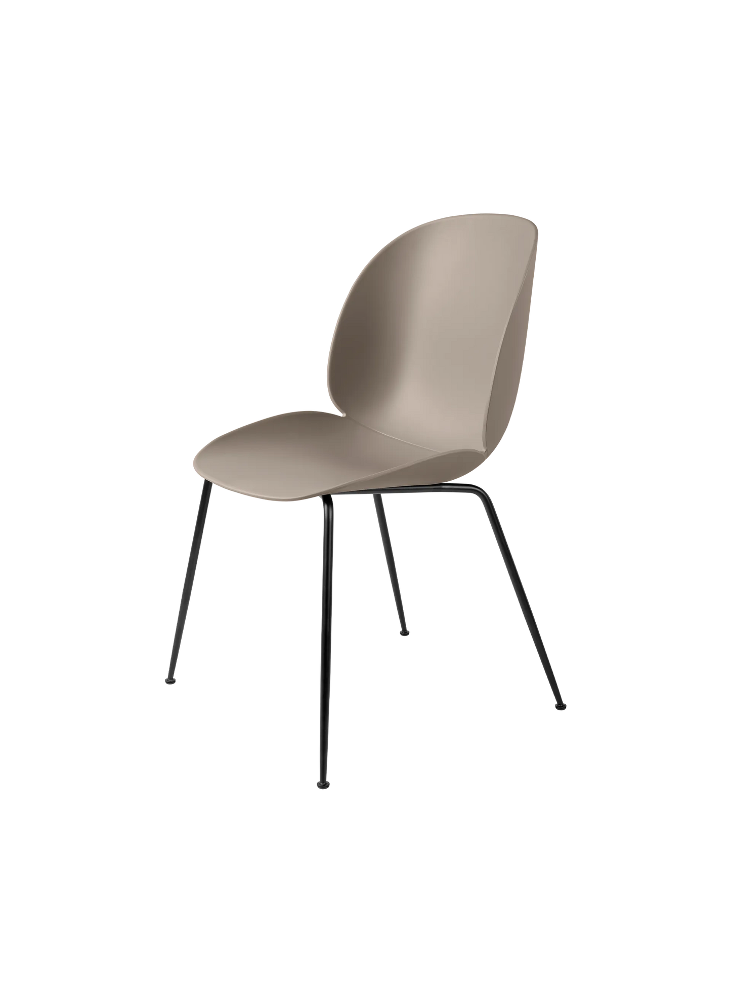 Gubi Beetle Dining Chair Unupholstered Black Conic Base