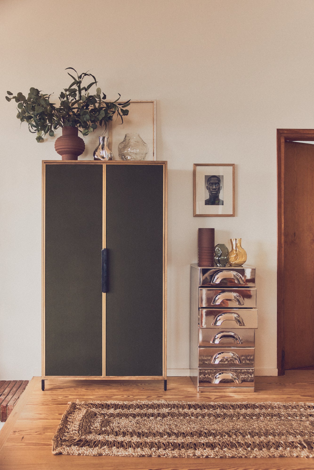 HKLiving Gleam Glass Small Vase: Olive