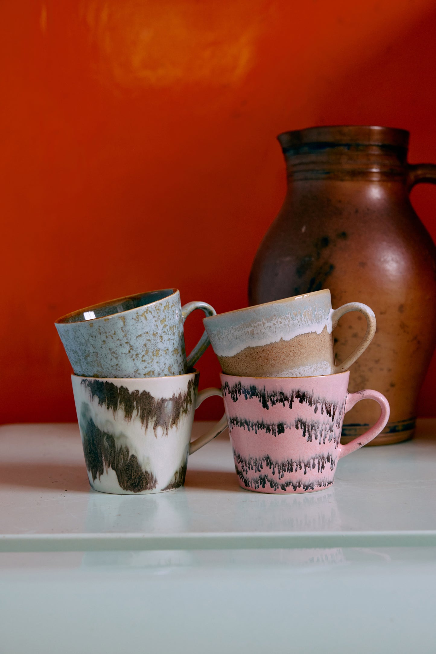 HKLiving 70s Ceramics: Cappuccino Mugs - Dada