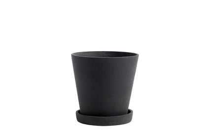 Hay Flower Pot with Saucer Black