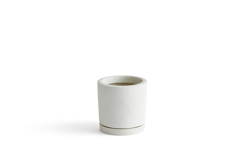 Hay Plant Pot with Saucer White