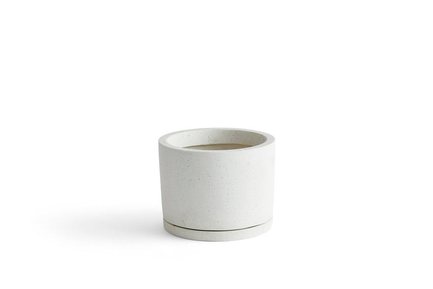 Hay Plant Pot with Saucer White