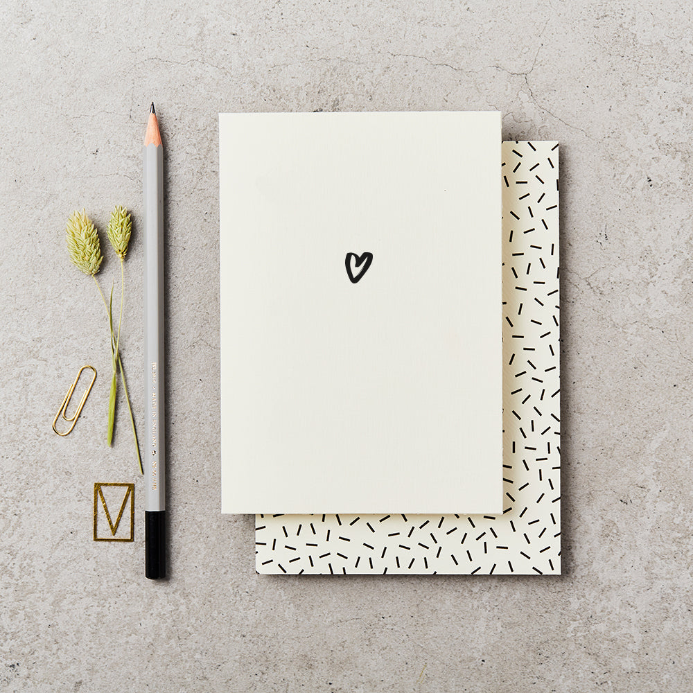 Katie Leamon Heart Hand-Printed Card – minima