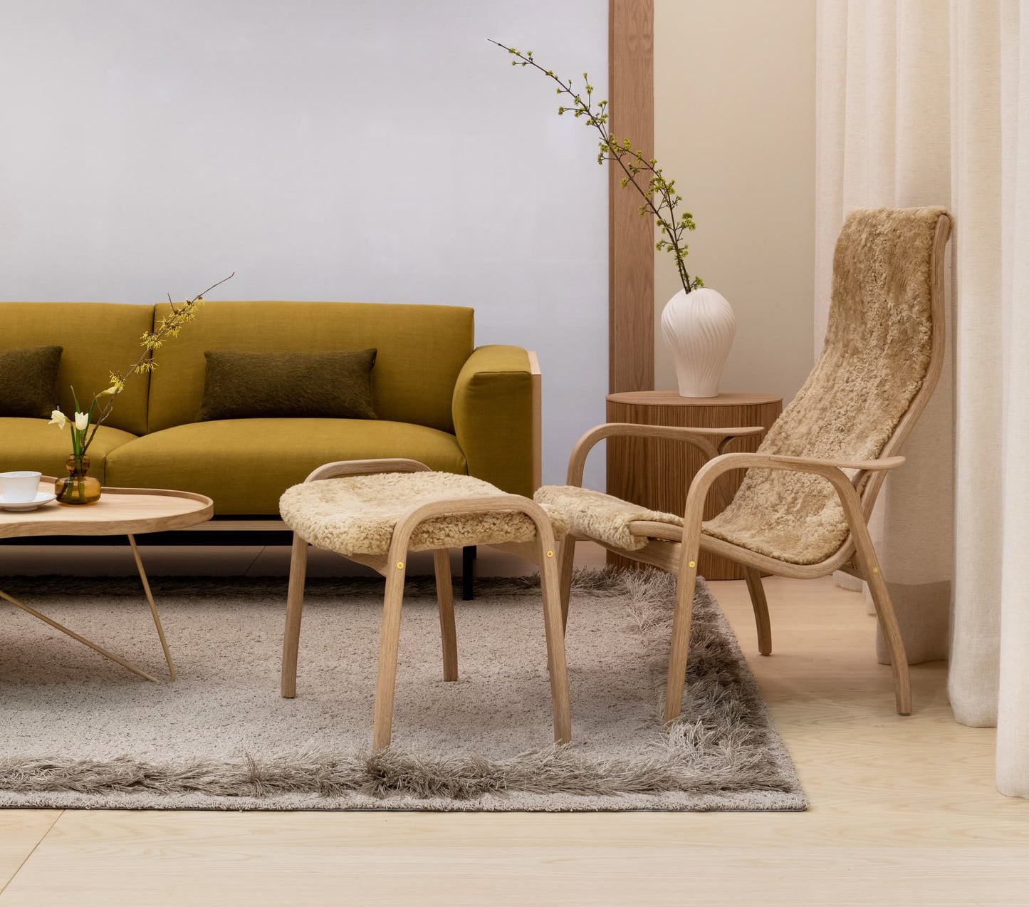Swedese Lamino Easy Chair & Stool