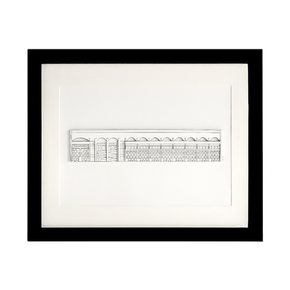 minima. A3 Palace of Justice by Le Corbusier, Chandigarh 3D Framed Illustration Ex-display