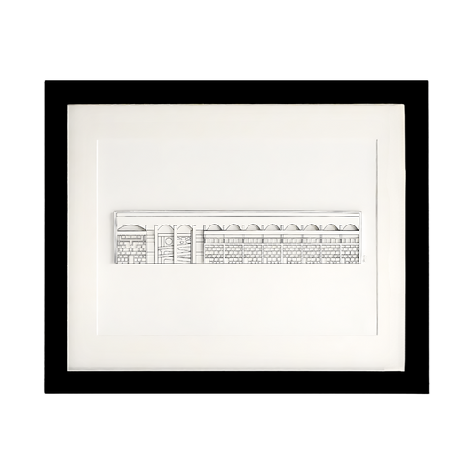 minima. A3 Palace of Justice by Le Corbusier, Chandigarh 3D Framed Illustration Ex-display