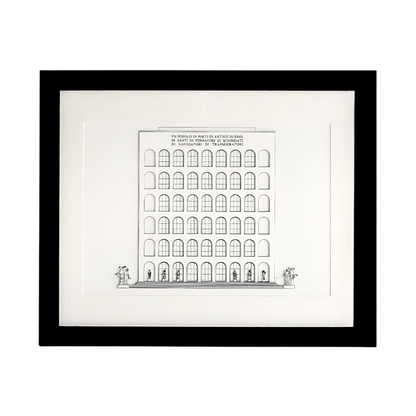 minima. A3 Palazzo della Civilta, Rome, 3D Framed Illustration Ex-display