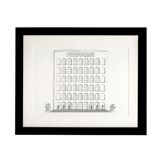 minima. A3 Palazzo della Civilta, Rome, 3D Framed Illustration Ex-display