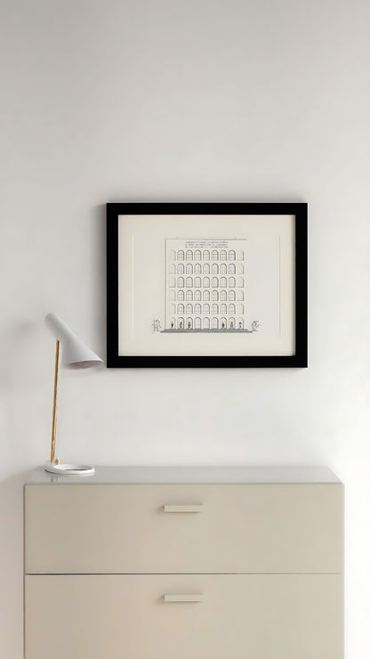minima. A3 Palazzo della Civilta, Rome, 3D Framed Illustration Ex-display
