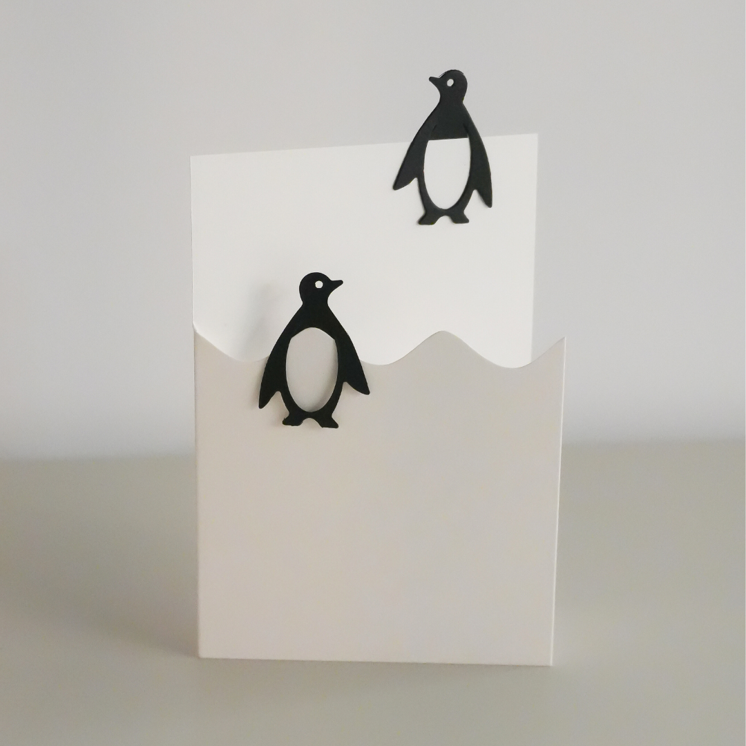 Cut & Make Penguin Bookmarks Christmas Card
