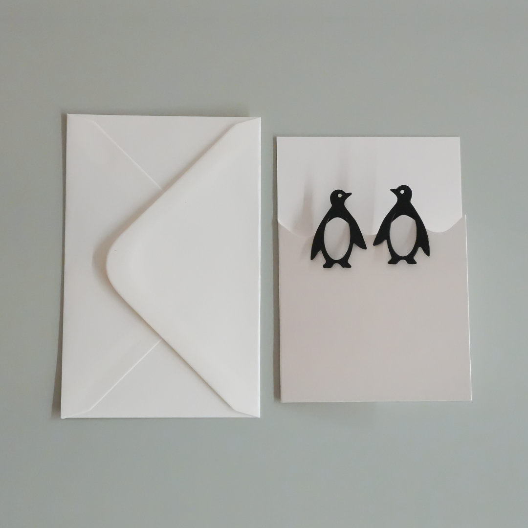 Cut & Make Penguin Bookmarks Christmas Card
